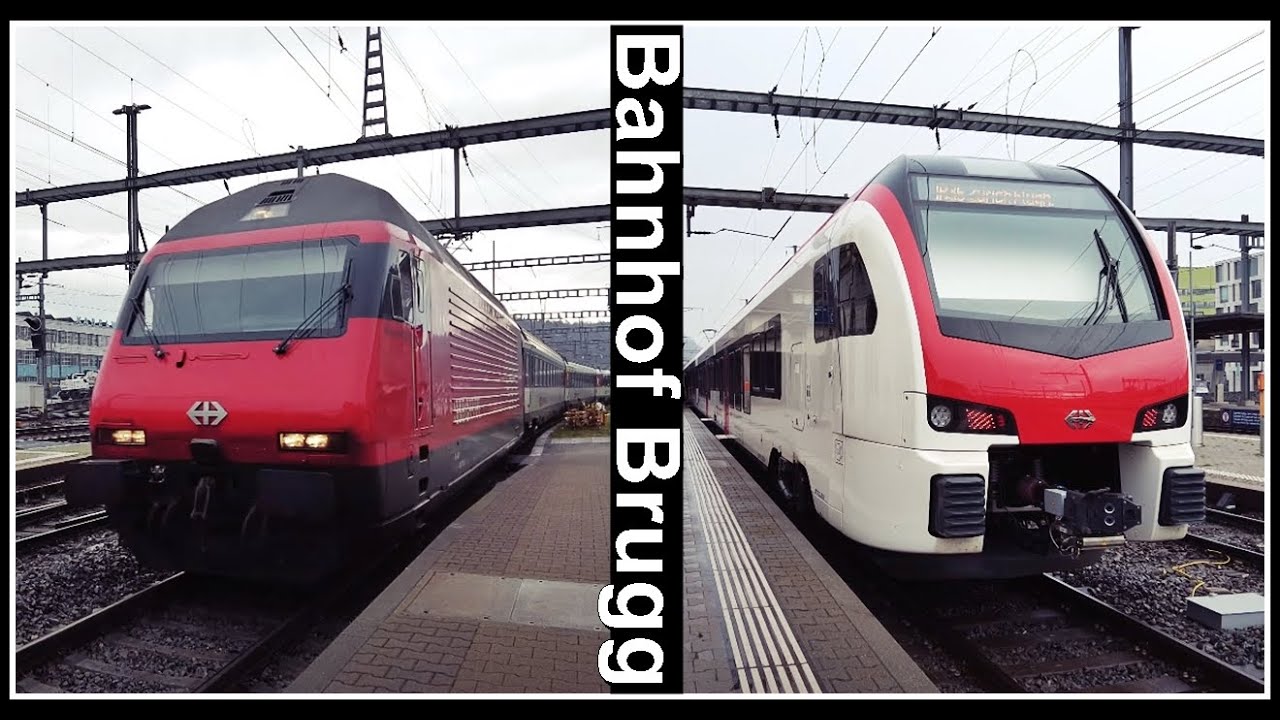 Personenzugsichtungen beim Bahnhof Brugg, Kanton Aargau, Schweiz 2022