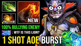 1 SHOT AOE FINGER First Item Midas Solo Mid Lion Max Stack 100% Bullying Everyone on Map Dota 2