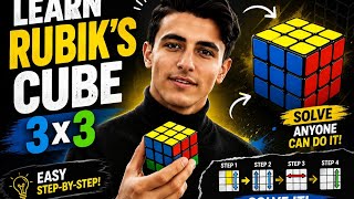 Rubik's Cube 3x3 Tutorial for Beginners (Under One Minute)😍#rubikscube #rubik #Rubik's Cube Tutorial