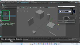 🛠 Maya Python Tool – Cube Generator & Renamer