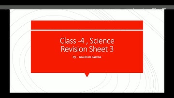Class 4, Science, Revision Sheet 3 by Anubhuti Saxena