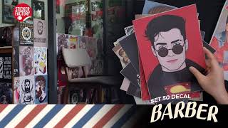 [SET 50 DECAL A4] BARBER - UNBOX SET 50 DECAL CHỦ ĐỀ CẮT TÓC NAM | STICKERFACTORY.VN