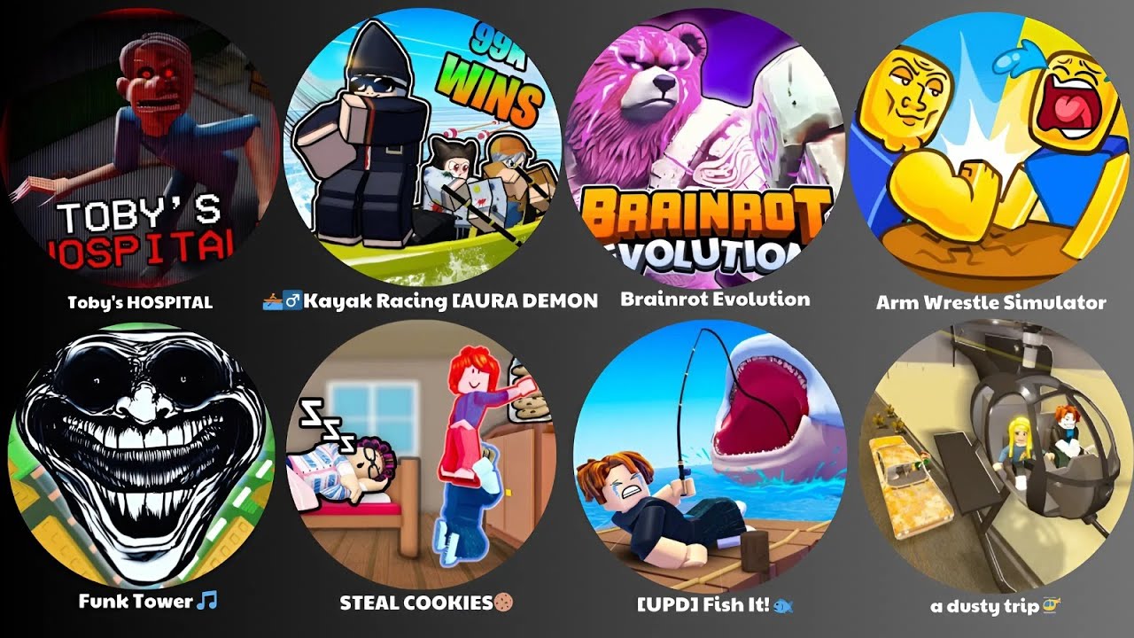 ROBLOX HARD MODE: Toby's HOSPITAL, Brainrot Evolution, 🚣‍♂️Kayak Racing ...