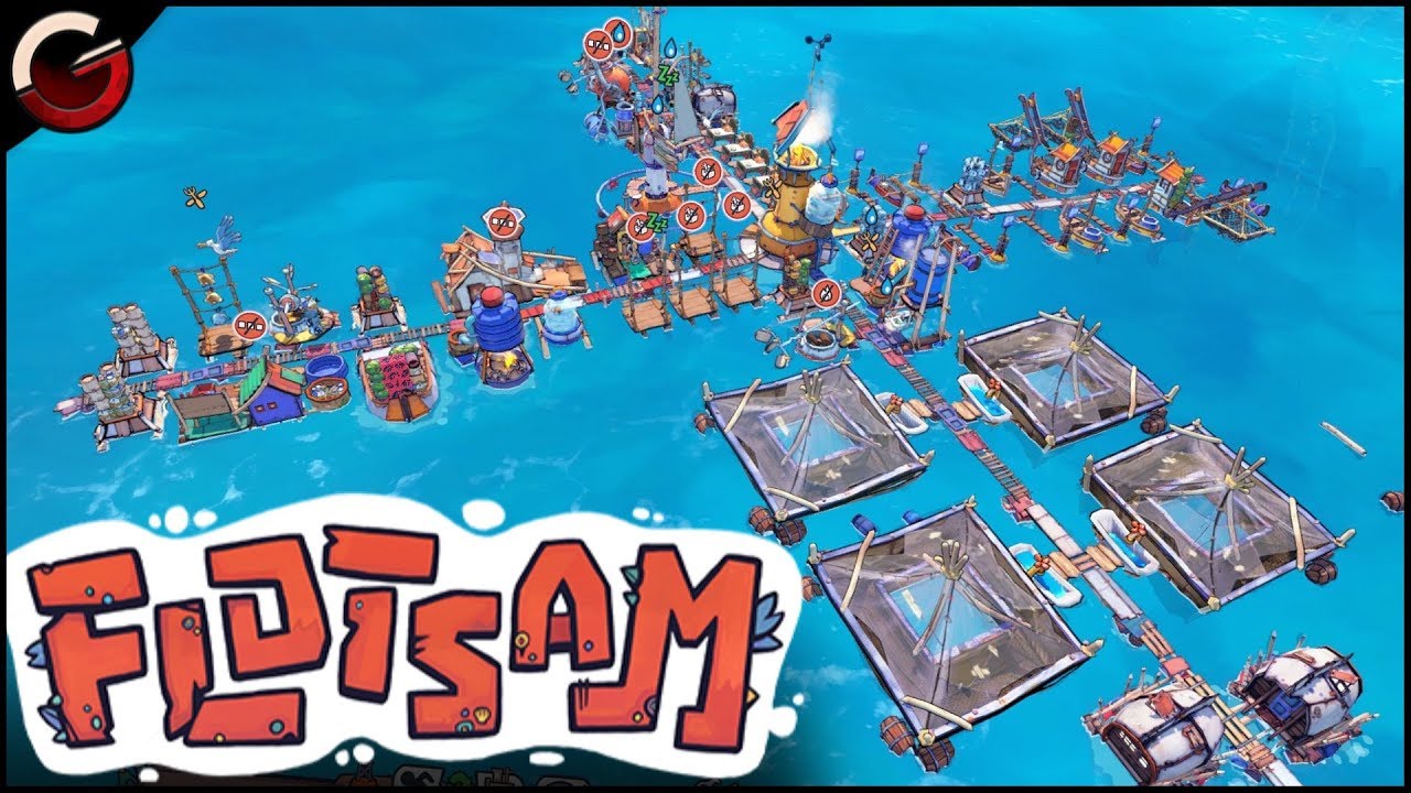 BUILDING THE BEST WATER TOWN EVER! Water World Survival Game Flotsam