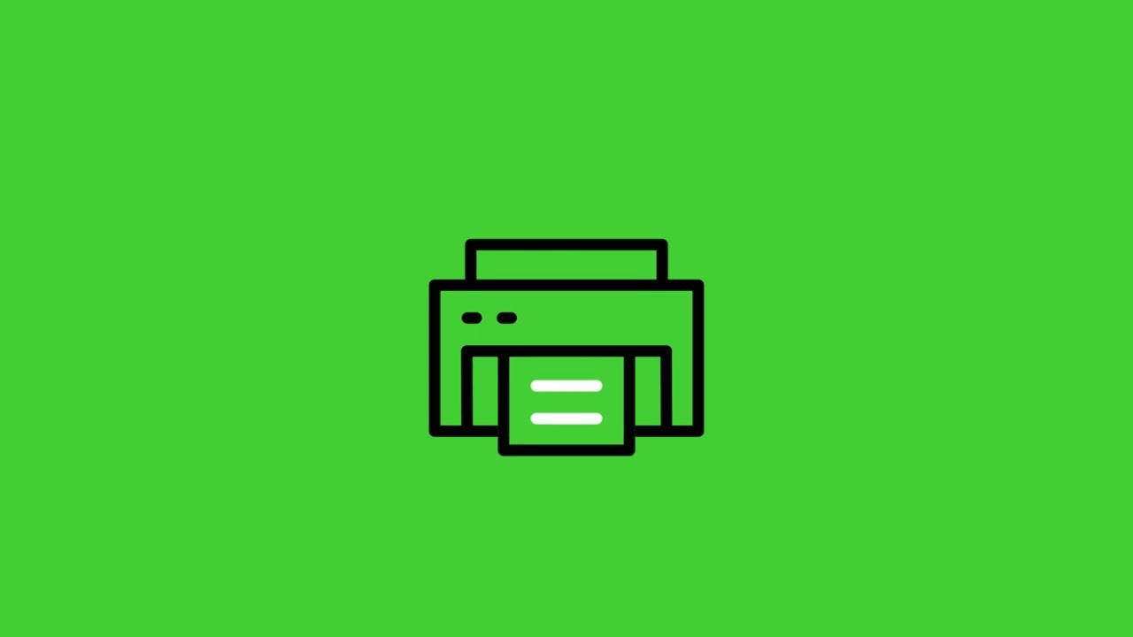 Printer Animated Icons on Green Screen Background by 