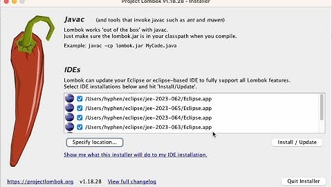 Add lombok in sts or eclipse on M1 and M2