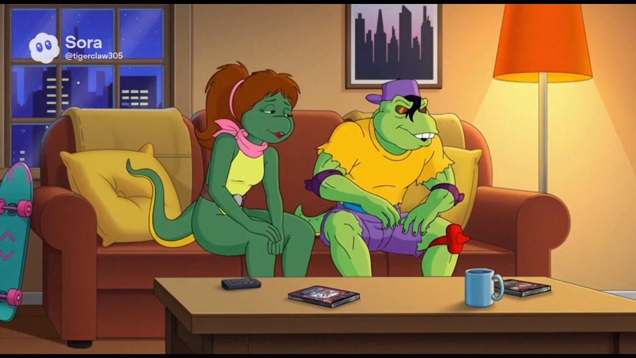 Mona Lisa gives Mondo Gecko the big news.