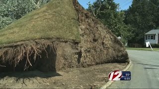 Storm Tears Up Lawn in Cranston