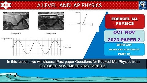 EDEXCEL IAL PHYSICS PAPER 2 - WPH12/01 OCTOBER NOVEMBER 2023 - Unit 2 -  Part 01