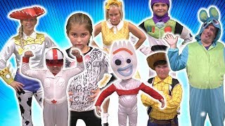 TOY STORY 4 HIDE AND SEEK in the Dark in Real Life Skit vs Gabby Gabby and Benson!
