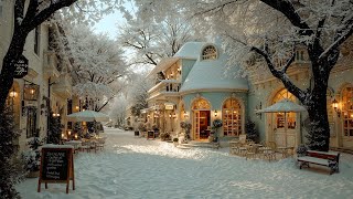 Warm Winter Morning Jazz❄️Cozy Snowy Coffee Shop in a Small Town | Soft Jazz to Start the Day Calmly screenshot 3