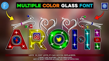 Glass Font Name Editing In Pixellab Ps Touch | How To Create Glass Font In Android | Zarraq Creation