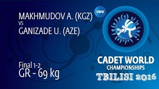 GOLD GR - 69 kg: A. MAKHMUDOV (KGZ) df. U. GANIZADE (AZE), 5-3