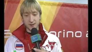 Evgeni Plushenko interview after victory after Lp Olympics 2006 Torino (Russian NTV+ Sport)