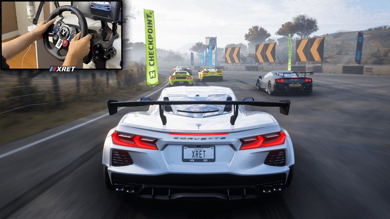 Corvette C8 Stingray VS Supercars | Forza Horizon 5 | Logitech G29 Steering Wheel