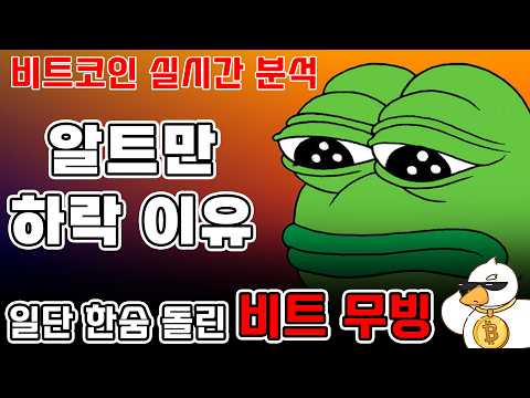 비트코인 실시간 방송) 비트 약반등 알트는 개판