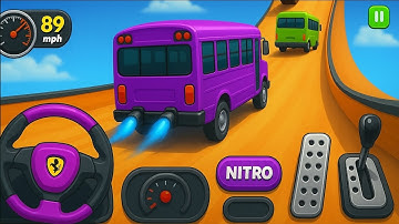 Crazy Bus Mega Ramp Impossible Racing Bus Stunts Impossible Tracks Android Gameplay Video P-06