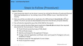 Kenya - Land Ownership Search