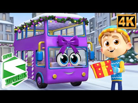 "The Wheels on the Bus" Song | Christmas Nursery Rhymes for Kids - Super Supremes
