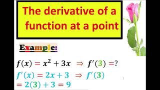 The derivative of a function at a point