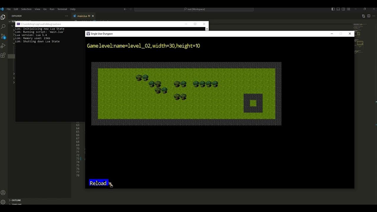 Single User Dungeon (SUD) - game prototype, Lua scripting - testing ...