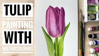 How To Paint Tulips in Watercolor - Painting Tutorial