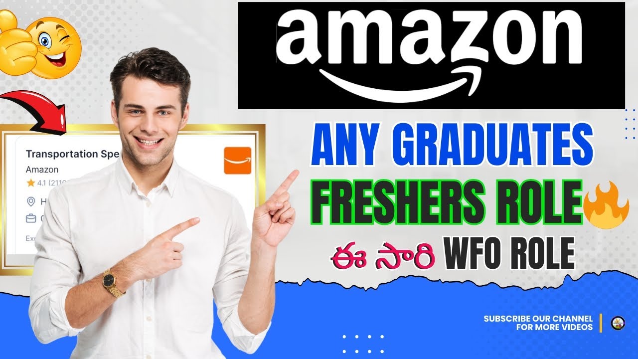 AMAZON Transportation Specialist Role Freshers jobs Work From Home
