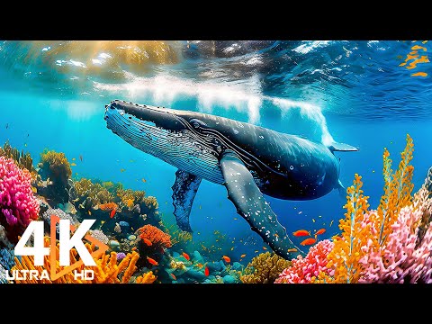 Видео: Океан 4K (ULTRA HD) - Красивые коралловые рифовые рыбы - Снятие стресса - Звуки природы №7