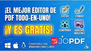 ¡El MEJOR Editor de PDF GRATIS! 🚀 (Edita, Firma y Comprime) | JOPDF para Windows, Mac y Linux