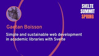 GaetanBoisson - Simple and sustainable web development