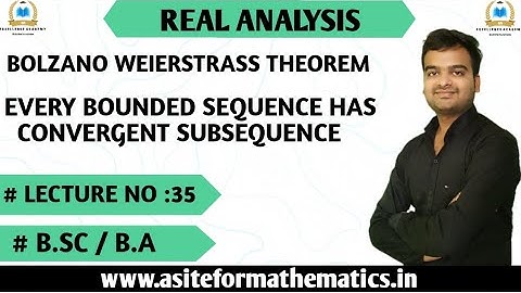 Bolzano weierstrass theorem || Bounded sequence of real numbers has a convergent subsequence ||