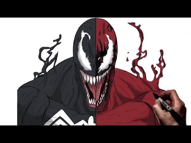 How to Draw Venom/Carnage, Step By Step