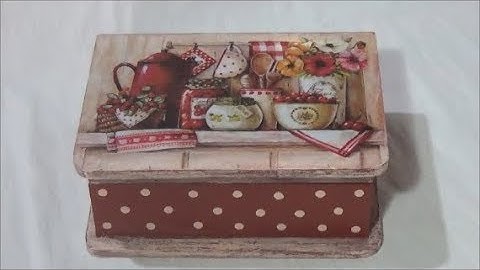 DIY paper decoupage on wooden book box/Ντεκουπάζ χαρτιού σε ξύλινο κουτί βιβλίο