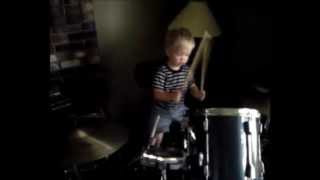 CJ drummin at 22 months   Even Flow by Dave Beal 90 views 10 years ago 3 minutes, 34 seconds