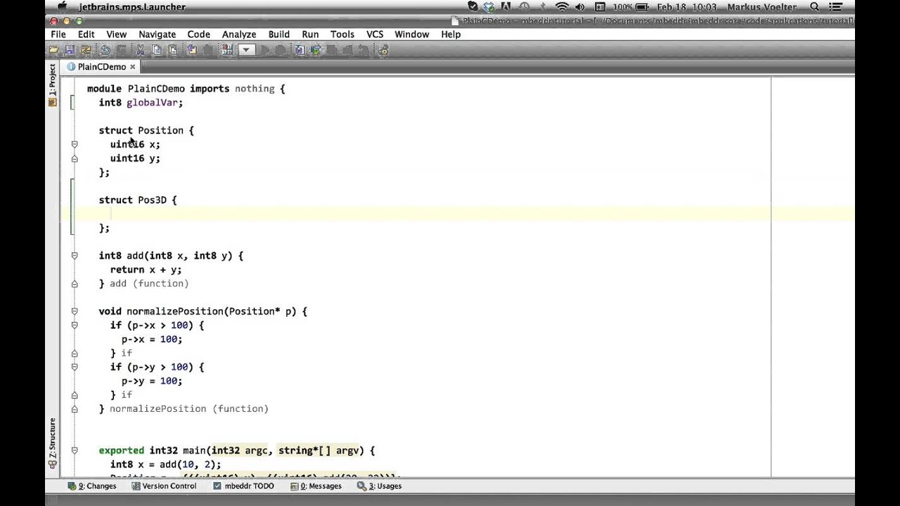 mbeddr step-by-step: Editing Code in MPS - YouTube