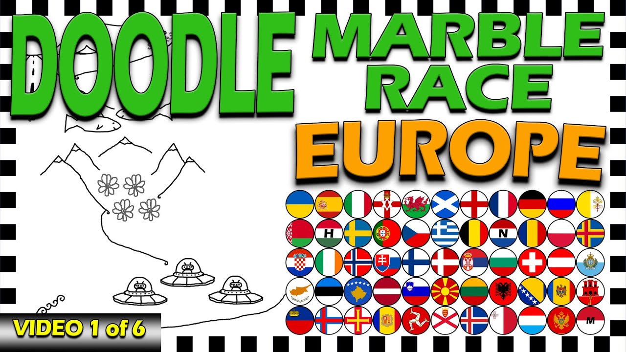 Doodle Marble Race Europe - Part 1 of 6 - Algodoo