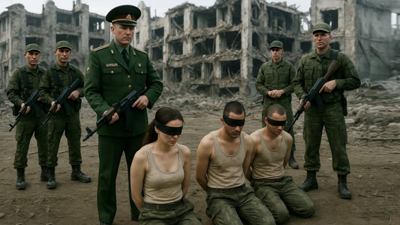 Just in time! The sniper managed to free the female hostage the general was about to execute.