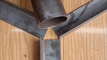 connecting three angle irons with additional tube pipes to form a nice design #weld #trick #elbow
