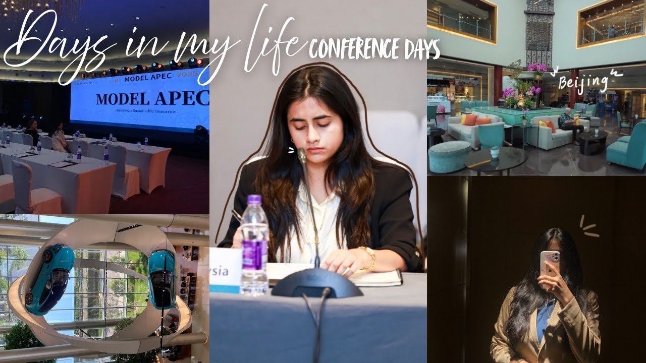 Productive conference days: traveling to China, delegate days, aesthetic, student days  