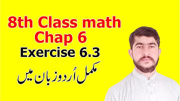 8th Class math chapter 6 exercise 6.3 complete in Urdu punjab textbook board