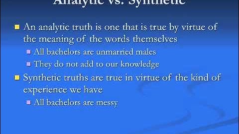 Kant 1: Synthetic A Priori Knowledge