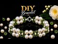 DIY Pearl Bracelet Making Tutorial | Easy Beaded Bracelet with Crystal Pearls | Jewelry Making Ideas