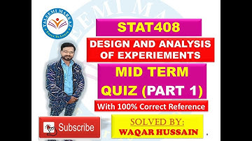 STAT408 Midterm Quiz solution by taleemi markaz part 1