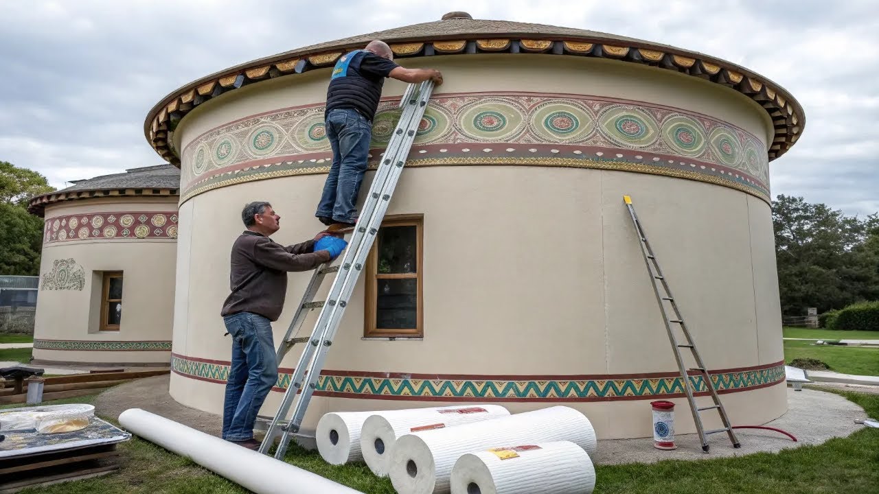 He Built The Cheapest Round Cabin in 5 Days. Full Construction Process