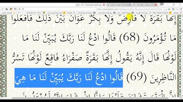 في رحاب القرآن الكريم(ح 35) الآيتان 69 و 70 من سورة البقرة إعر ابا ومعنى .