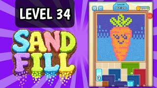 Full Sand Fill : Block Puzzle level 34 walkthrough for solution Guide