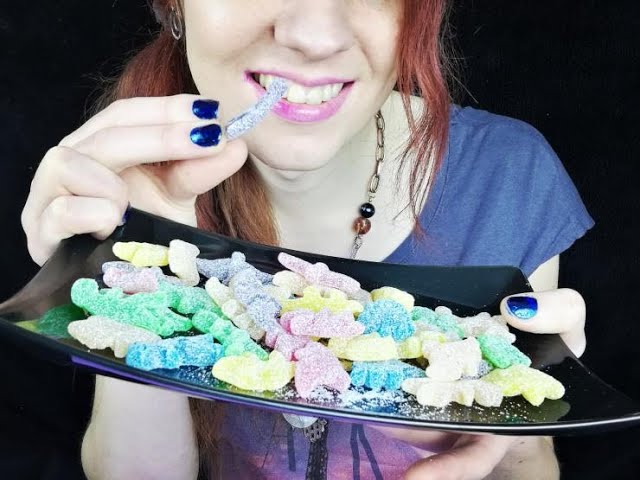 ASMR | SOUR CANDY DINOSAURS | TROLLI DINOREX XTRASOUR (No Talking) | Eating Sounds