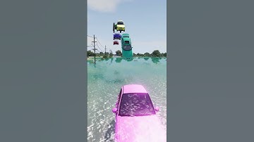 Colorful Small to Giant Flying Cars vs Water Diving