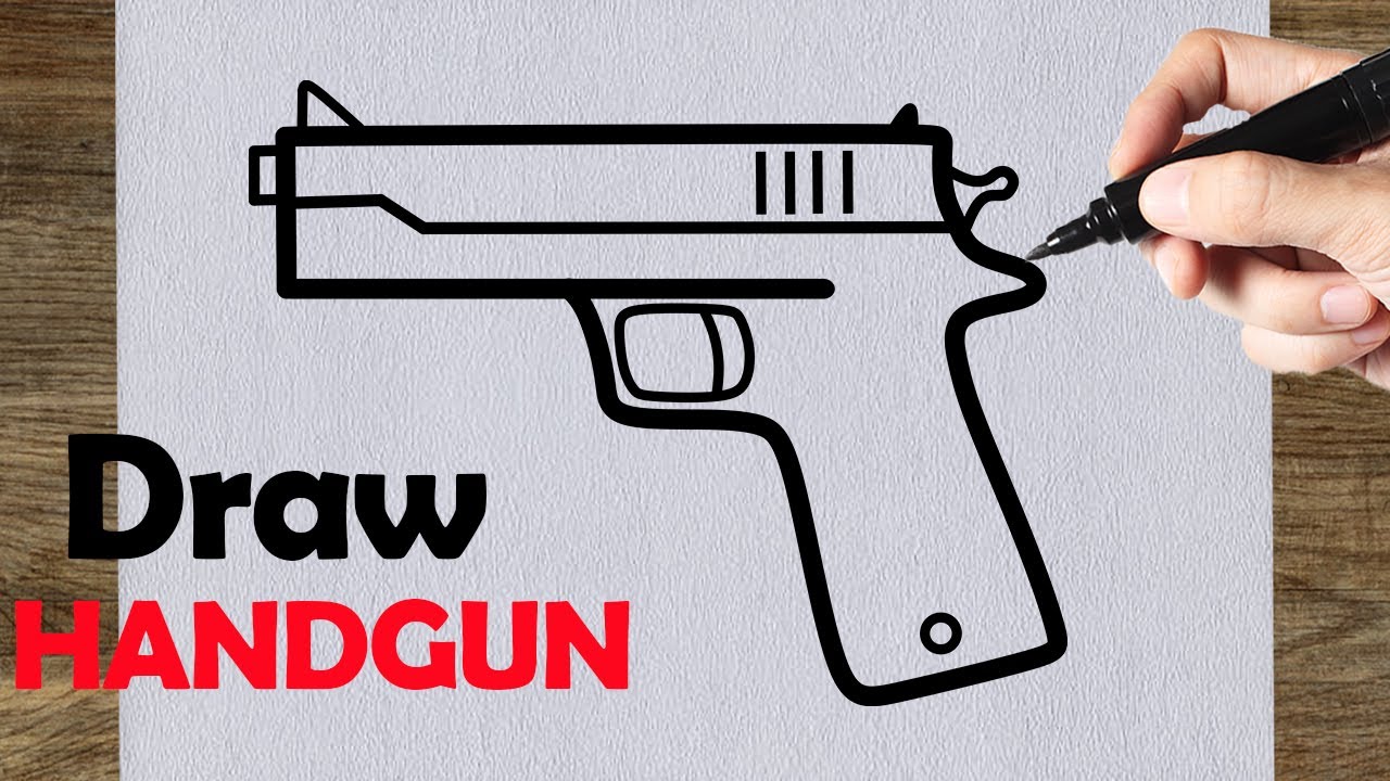 How to Draw a Gun – Easy Step by Step Tutorial for Beginners - YouTube