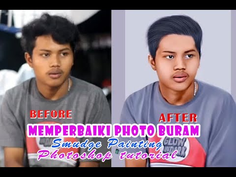 Photoshop tutorial"Smudge Painting"memperbaiki photo buram 